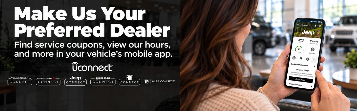 uconnect® make us your preferred dealer | Winnie Chrysler Dodge Jeep Ram in Winnie TX