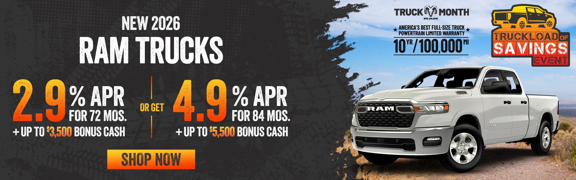 Savings on 2026 Ram trucks